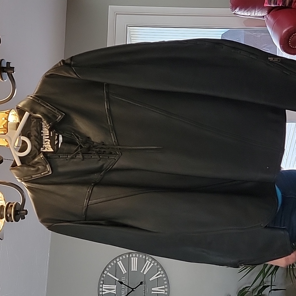 Mens  leather pullover jacket